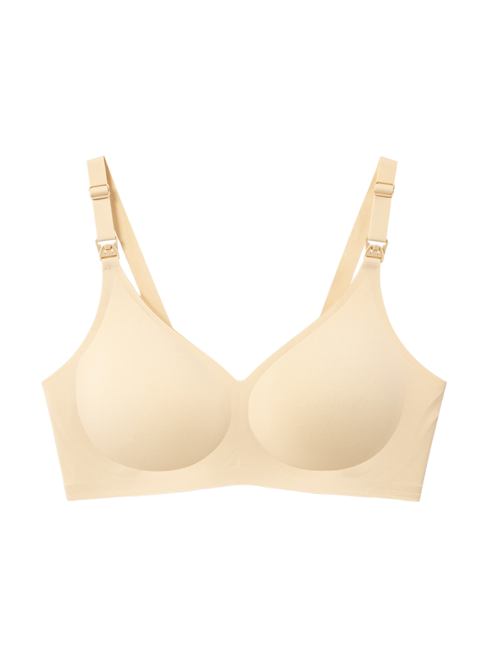 響かない蒸れないシームレス授乳ブラライトベージュ