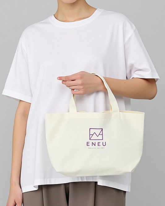 ENEUロゴ入りキャンパストートバッグ小さめトートお出かけトート